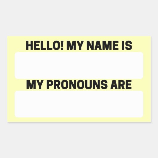 Lemon Yellow Name & Pronoun Labels (Voorkant)