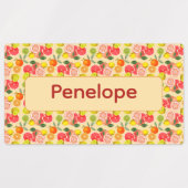 Lemon yellow pattern Labels with name (Design 2)