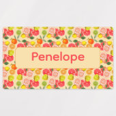 Lemon yellow pattern Labels with name (Design 1)