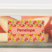 Lemon yellow pink pattern Labels with name (Aangebracht)