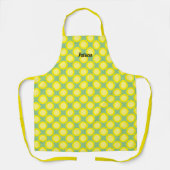 Lemon Yellow Polka Dots Sage Green Custom Name Schort (Voorkant)