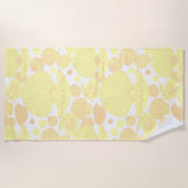 Lemon Yellow Seashell Pattern Coastal Strandlaken (Voorkant)