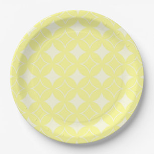 Lemon yellow shippo-patroon papieren bordje