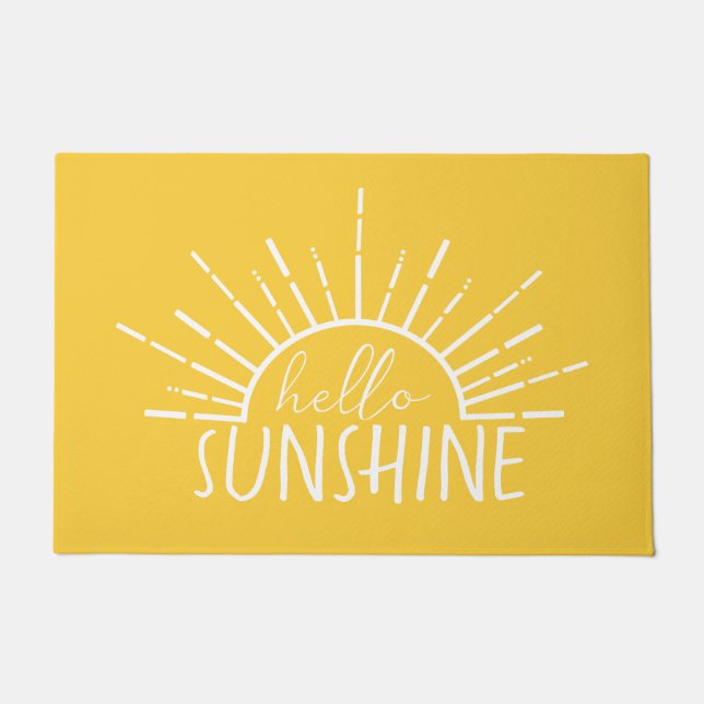 Lemon Yellow Simple Hallo Sunshine Deurmat (Voorkant)