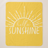 Lemon Yellow Simple Hallo Sunshine Sherpa Deken (Voorkant)