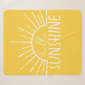 Lemon Yellow Simple Hallo Sunshine Sherpa Deken (Voorkant (horizontaal))