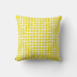 Lemon Yellow Square Pattern Kussen