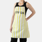 Lemon Yellow Striped Uff Da All-Over Print Apron Schort (Insitu)