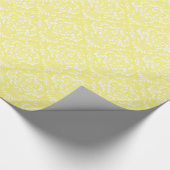 Lemon Yellow White Damask Pattern Cadeaupapier (Hoek)