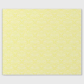 Lemon Yellow White Damask Pattern Cadeaupapier (Vlak)