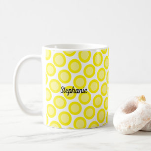 Lemon Yellow White - eigen naam kleur Gift Favor Koffiemok