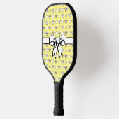 Lemon Yellow White Polka Dots Bows Pickleball Paddle (Links)