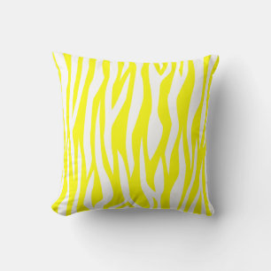 Lemon Yellow Zebra Print Kussen