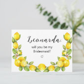 Lemon Zal je mijn Bridesmaid voorstel zijn? (Staand voorkant)