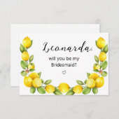 Lemon Zal je mijn Bridesmaid voorstel zijn? (Voorkant / Achterkant)