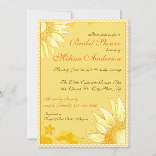 Lemon Zest Yellow Chevron Vrijgezellenfeest Invite Kaart (Voorkant)