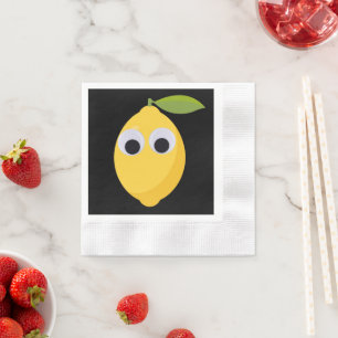 Lemon, zoete vruchten met goede ogen servet