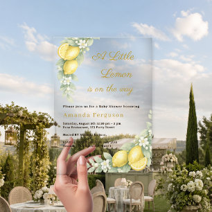 Lemon zomer tuin luxe Baby Shower Acryl Uitnodigingen