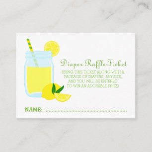Lemonade Baby shower Diaper Raffle Ticket Informatiekaartje