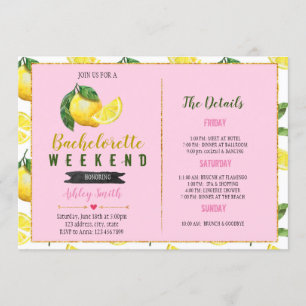 Lemonade bachelorette Itinerary nodigde uit Kaart