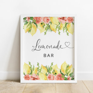 Lemonade Bar Citroen Bloemen Poster