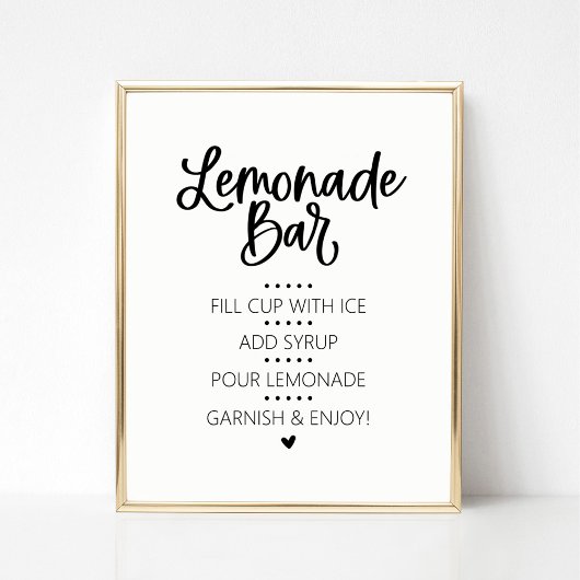 Lemonade Bar Drink Teken Poster