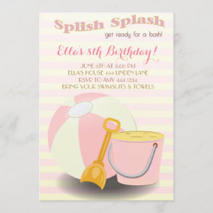 Lemonade Beach Pool Birthday Party-uitnodigingen Kaart