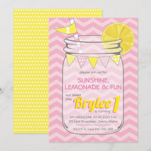 Lemonade Birthday Girl Kaart (Voorkant / Achterkant)