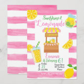 Lemonade Birthday Invitation, Lemonade Invitation (Devant / Derrière)
