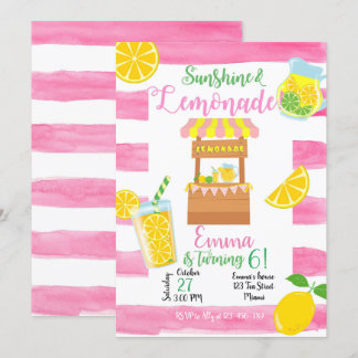 Lemonade Birthday Invitation, Lemonade Invitation