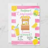 Lemonade Birthday Invitation, Lemonade Invitation Kaart (Voorkant)