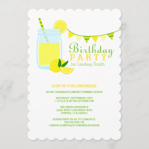 Lemonade Birthday Party Kaart