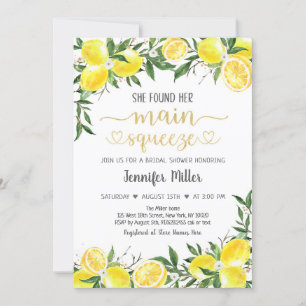 Lemonade Greenery Gold Main Squeeze Vrijgezellenfe Kaart