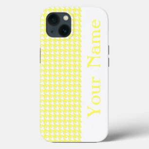 Lemonade Modern Houndstooth met naam iPhone 13 Hoesje