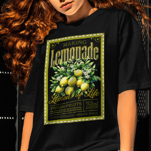 Lemonade ouderwets ogend label donker maken t-shirt