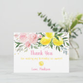 Lemonade Pink Gold Floral Merci d'anniversaire (Debout devant)