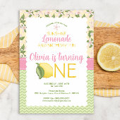 Lemonade rose 1er anniversaire Invitation