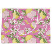 Lémonade rose Anniversaire Fête Grand Sac Cadeau (Devant)