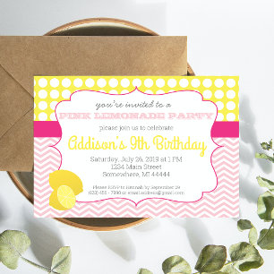 Lemonade rose Invitation d'anniversaire, citronnel