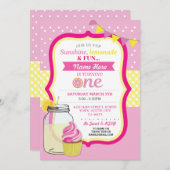 Lemonade rose Premier Invitation de fête d'anniver (Devant / Derrière)