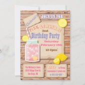 Lemonade rose rustique Invitations de fête d'anniv (Devant)