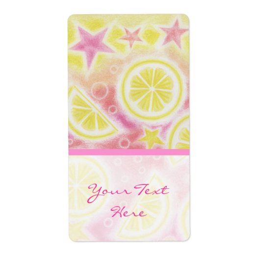 Lémonade rose 'Votre Texte' étiquette large bande (Devant)