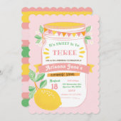 Lemonade Stand Anniversaire Fête Invitation (Devant / Derrière)