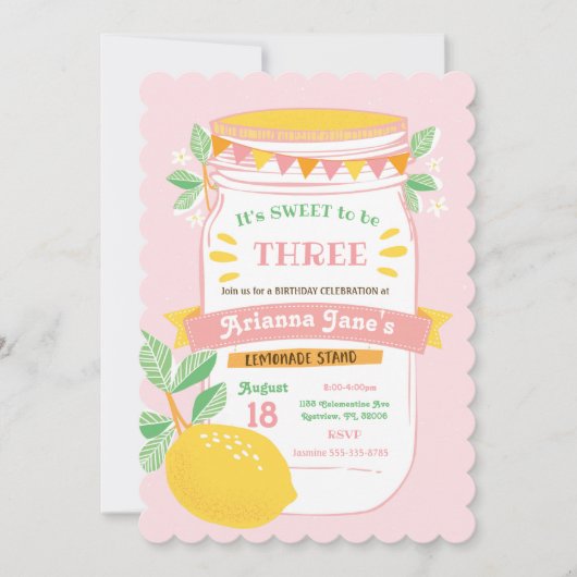 Lemonade Stand Anniversaire Fête Invitation (Devant)