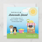 Lemonade Stand Lollipop Invitation de la fête des (Dos)