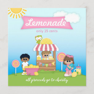 Lemonade Stand Lollipop Invitation de la fête des 