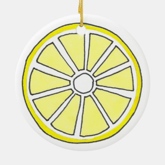 Lemonade Yellow Lemon Ade Pitcher Citrus Keramisch Ornament (Achterkant)