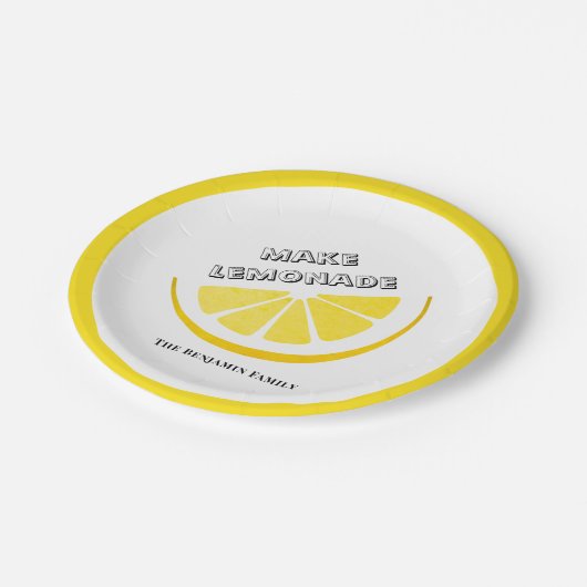 Lemonade Yellow Lemons Pattern personaliseren Papieren Bordje (Gekanteld)