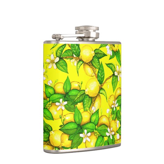 Lemonafdruk op gele kolf heupfles (Rechts)