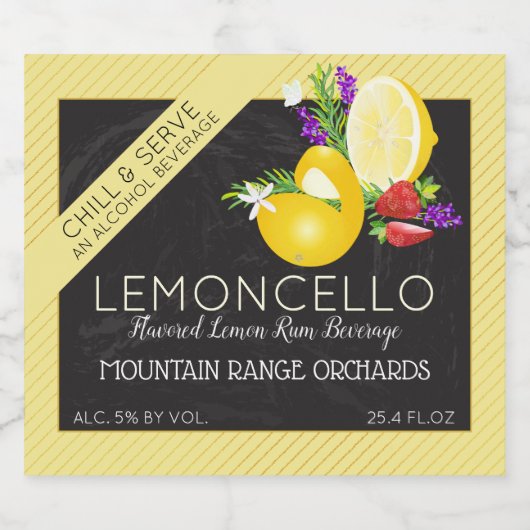 Lemoncello Chalkboard Look Likeurfles Etiket (Enkel label)